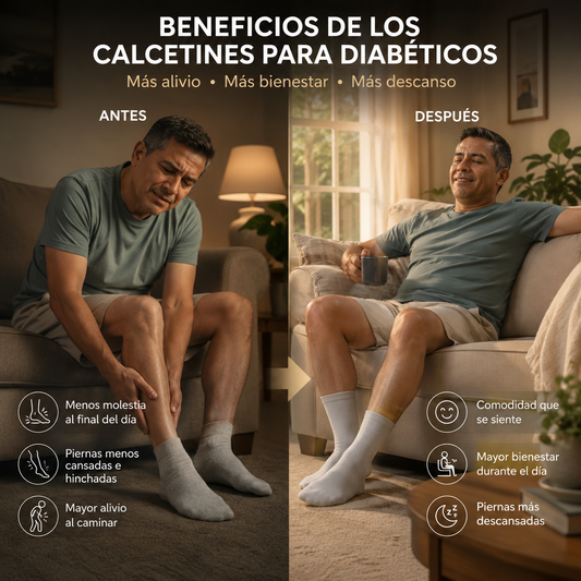 Calcetines para diabéticos- inflamación por retención de líquidos- embarazadas