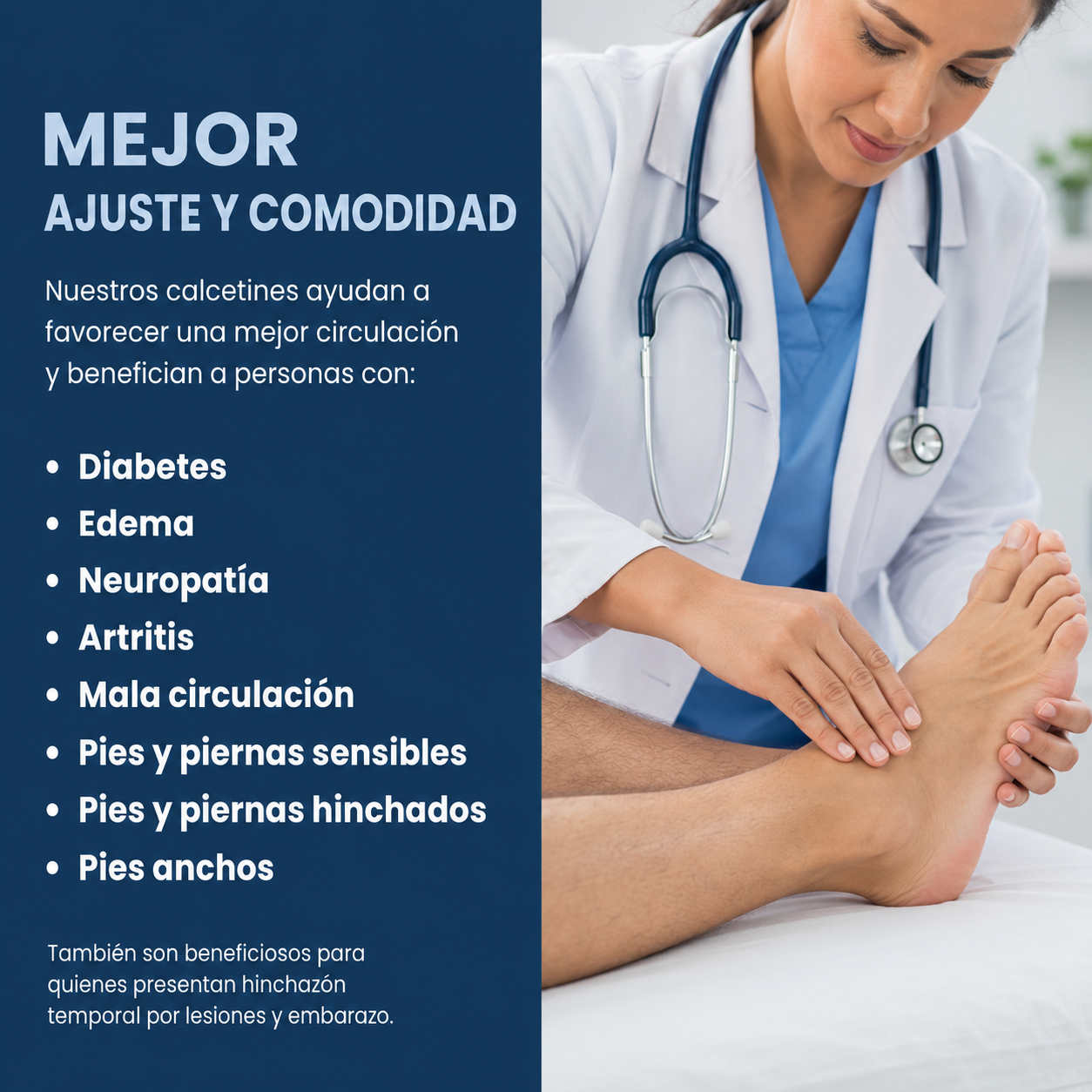 Calcetines para diabéticos- inflamación por retención de líquidos- embarazadas